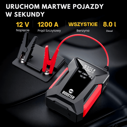 Rozrusznik Samochodowy 4w1 z kompresorem i latarką